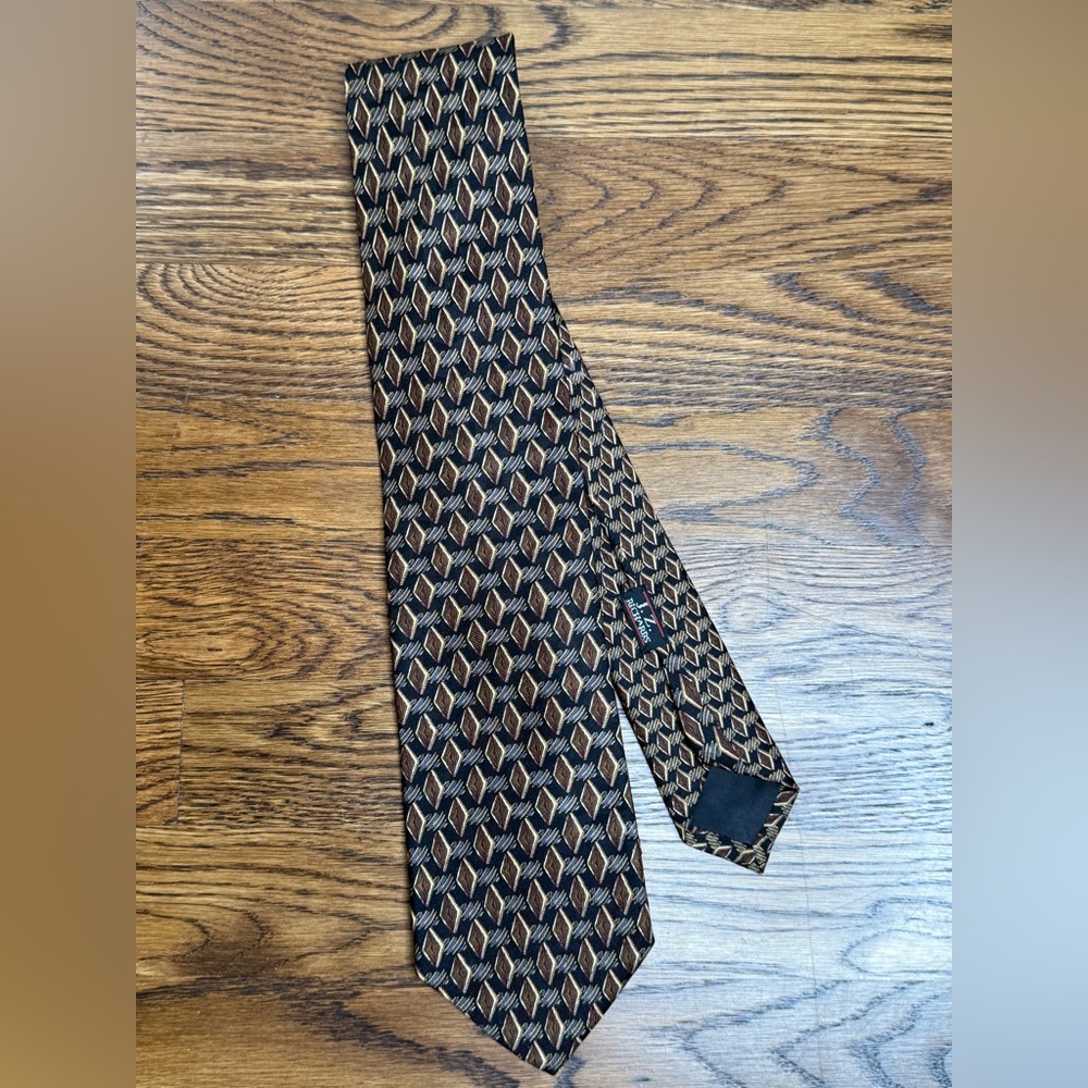 Handcrafted for Nordstrom by J.Z. Richard’s Silk Black, Brown, & Gold Men's Tie